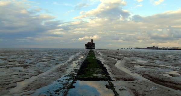 Evening over causeway towards Tower